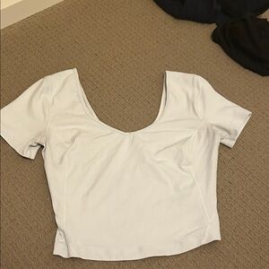 Lululemon Athletica White Crop Top